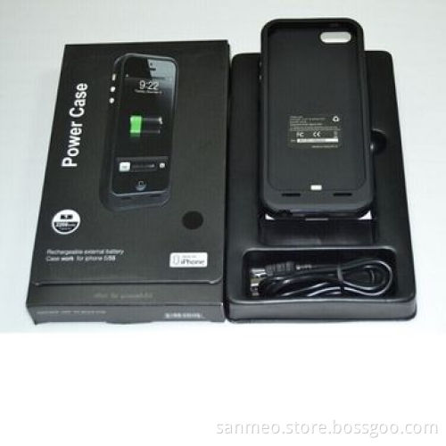 Ultra-thin Power Bank Case for iPhone 5 5S, with 2,200mAh with Four LED Lights, Li-polymer Battery